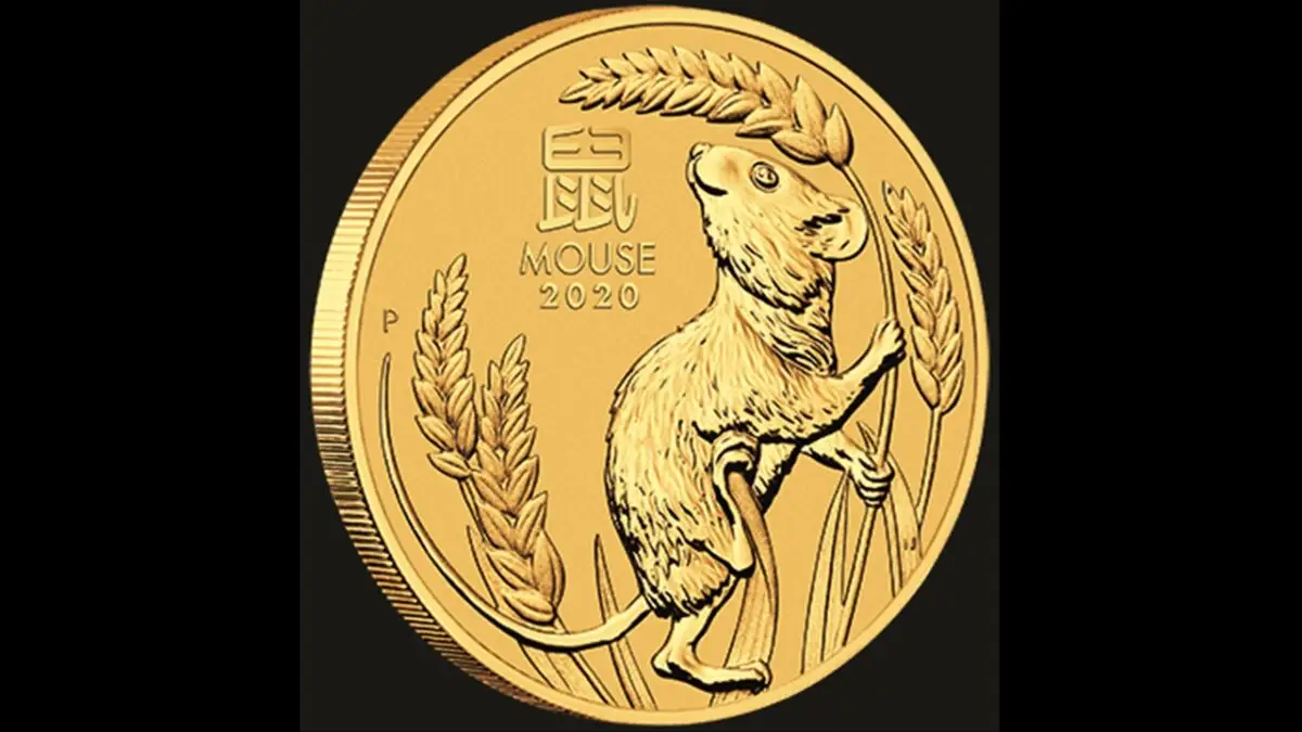 Perth Mint 2020 Lunar Mouse 1/20 oz Gold Coin