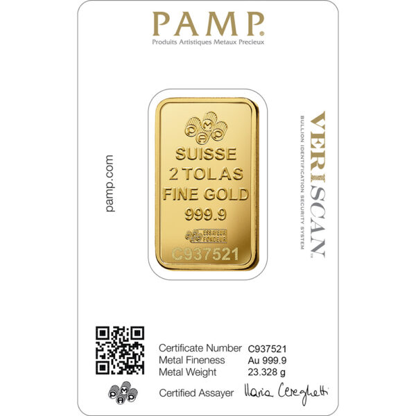 Lady Fortuna™ Gold Minted Bar - 2 Tolas