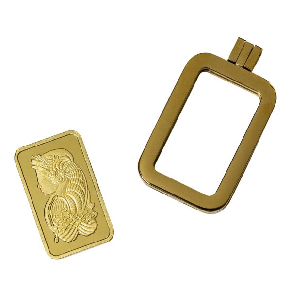 Lady Fortuna™ 10g Fine Gold Bar with Pendant Frame
