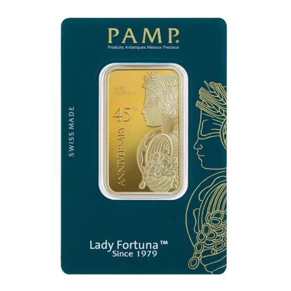 Lady Fortuna™ 45th Anniversary 1oz Gold Bar