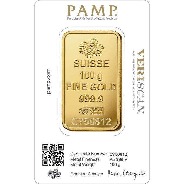 lady fortuna™ gold minted bar 100g